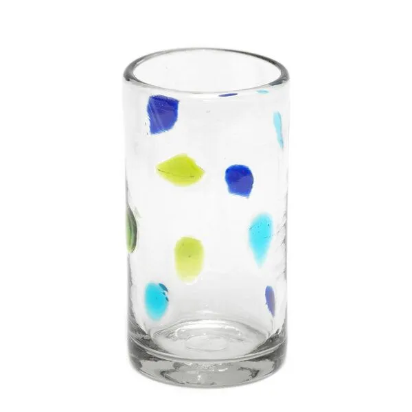 GLOBO Fair Trade GLOBO Fair Trade Glas Longdrink, Recyclingglas mundgeblasen, Bunte punkte, – Produktbild 1 von 1
