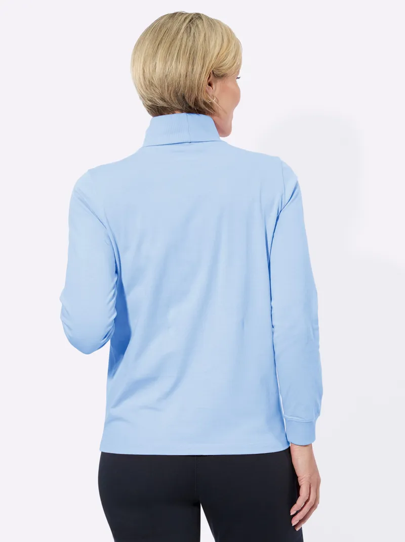 Witt Rollkragenshirt taubenblau + eisblau, Taubenblau + eisblau, – Produktbild 2 von 3