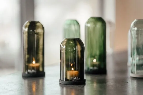 MaBe Windlicht Oh.Ha - Design by MaBe - clean und puristisch - das Kürzere, Oliv, – Produktbild 4 von 4