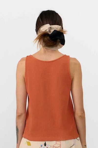 SUITE13LAB Suite13lab Waffle-Top ärmellos NOGALES, Henna(orange), – Produktbild 2 von 2