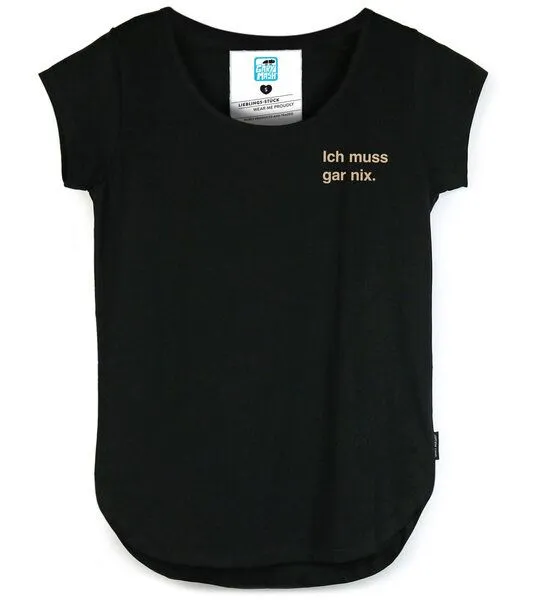 Gary Mash GARY MASH Shirt Asheville Ich muss gar nix. aus Bio-Baumwolle, Schwarz, – Produktbild 2 von 4