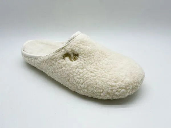 thies Veganer "thies ® Eco Teddy Slipper" aus kuscheliger Biobaumwolle, Off white (weiß), – Produktbild 3 von 4