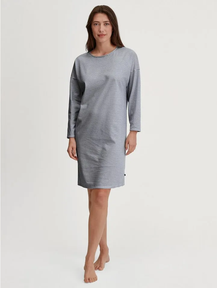 CALIDA CALIDA Nachthemd Cotton Special Damen (1-tlg) 95cm Länge, weich, geschmeidiger Fall, Blau, – Produktbild 3 von 5