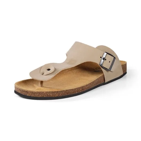 Fairticken Fairticken THULAR vegane "NoBuck" Unisex Zehentrenner Sandale, Beige, – Produktbild 1 von 4