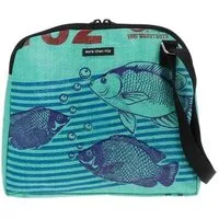 MoreThanHip MoreThanHip Schultertasche aus Zement- oder Tierfuttersäcken - Stylische Damentasche mit Charakter - Amara, Grün - fisch, – Produktbild 1 von 1