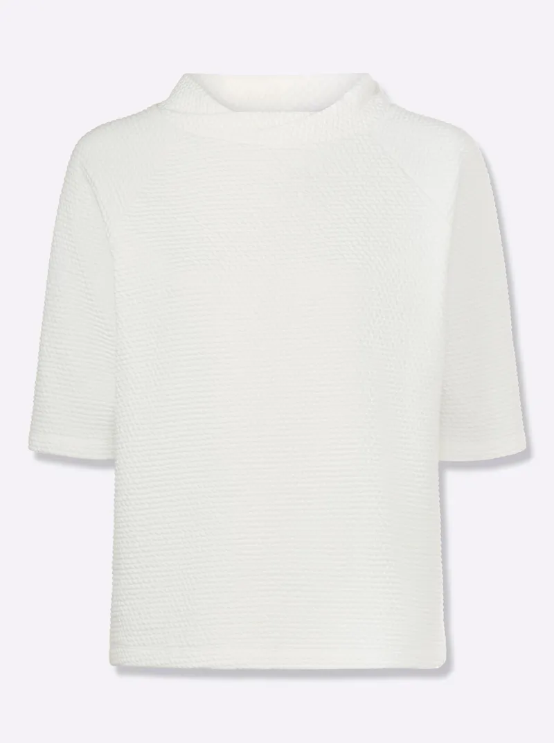 heine Stehkragenshirt, Ecru, – Produktbild 1 von 2