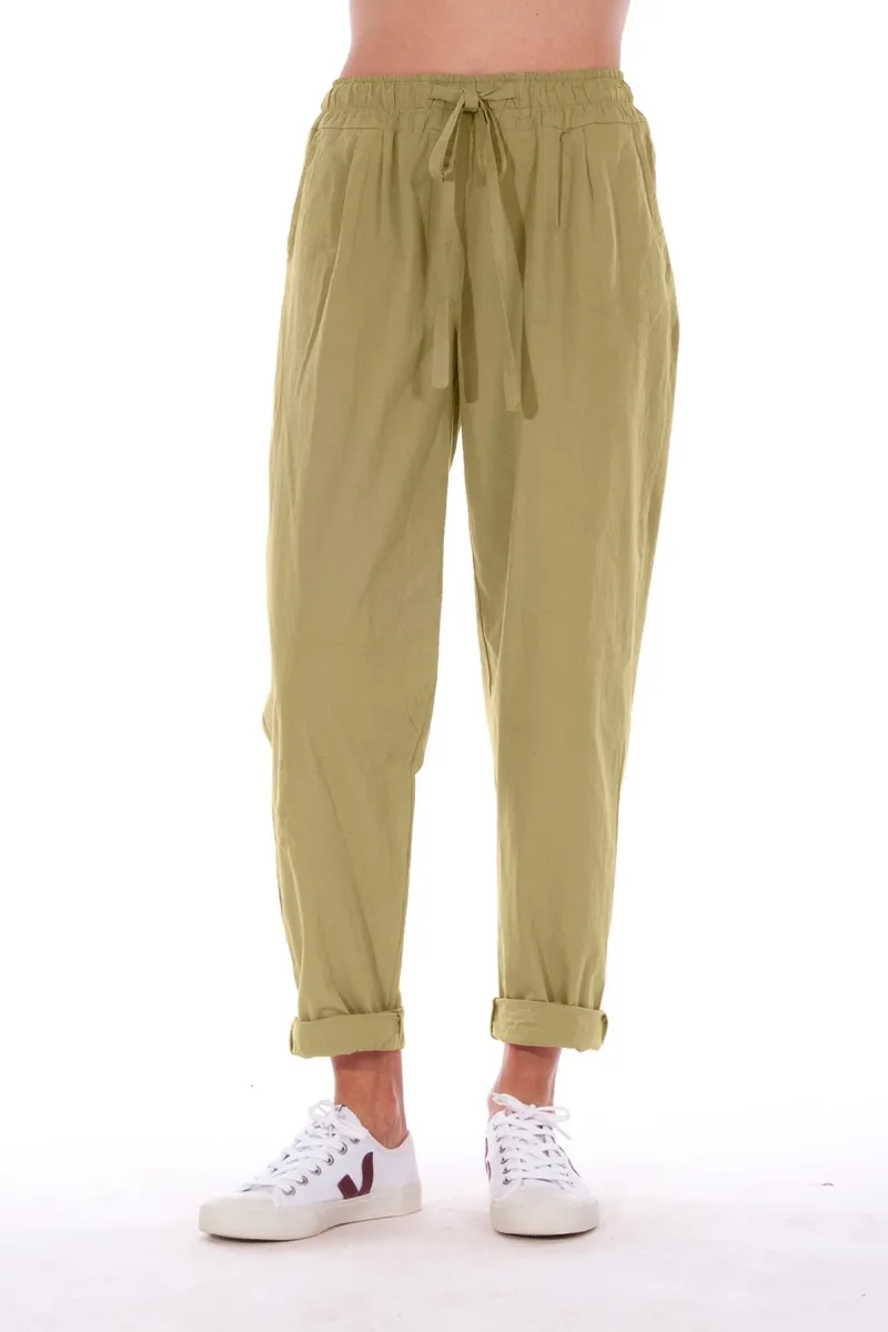 RAVENS VIEW IBIZA RAVENS VIEW IBIZA Damen vegan Hose Santorini Dunkel Aloe Grün, Grün, – Produktbild 1 von 1