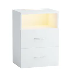 Casaria® Nachttisch Jamie Weiß 55x40x28cm – Produktbild 1 von 1