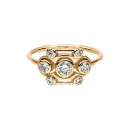 Maren Jewellery Blossom Ring - 64 / 18K Gelbgold & Labordiamanten Weiss – Produktbild 1 von 1