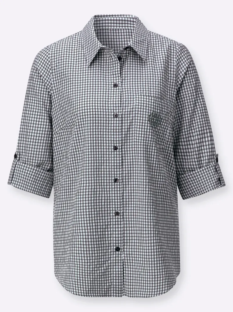 Witt Longbluse schwarz-weiß-kariert, Schwarz-weiß-kariert, – Produktbild 2 von 2