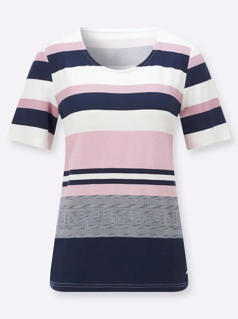 Witt Kurzarmshirt bedruckt, Rosé-marine-bedruckt, – Produktbild 1 von 2