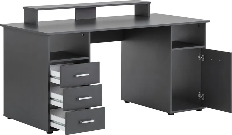 Schildmeyer Schreibtisch Baku, Solide Verarbeitung - Dieses Produkt ist in Deutschland gefertigt, Grau, – Produktbild 3 von 5