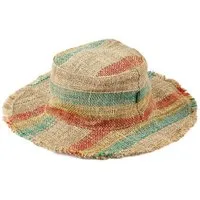 short'n'pietz short'n'pietz Sommerhut aus Hanf, Beige rot gelb türkis gestreif, – Produktbild 1 von 1