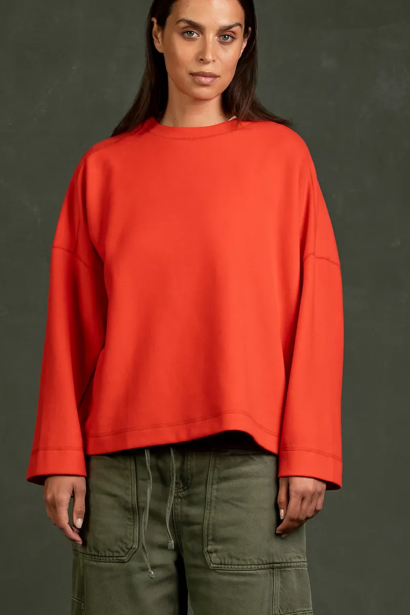 Kuyichi Kuyichi Damen vegan Langarmshirt Hadley Poppy Red, Rot, – Produktbild 2 von 2