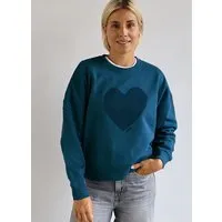 Kultgut Kultgut Artdesign - Biofair- Pulloversweater Boxistyle / Amore, Petrol, – Produktbild 1 von 1