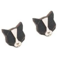 BeWooden BeWooden Ohrstecker mit Holzdetails | Motiv Schwarze Katze | Ohrringe "Black Cat Earrings" – Produktbild 1 von 1