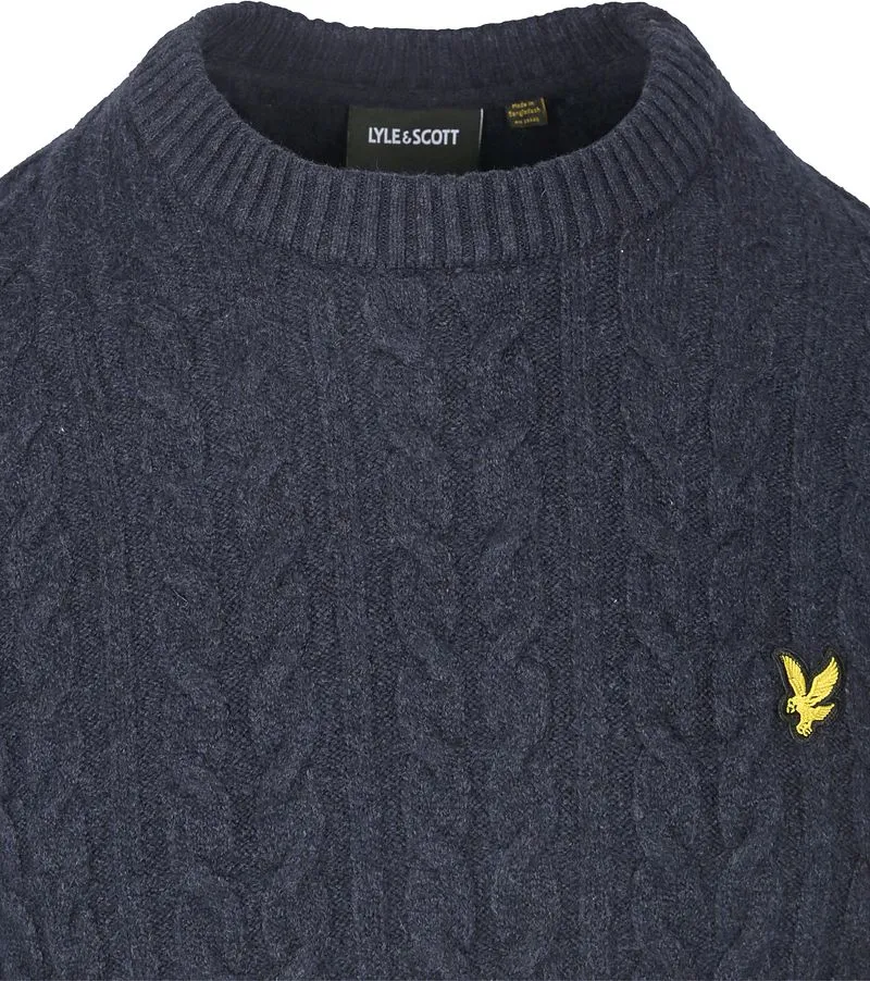 Lyle and Scott Lyle & Scott Cable Pullover Navy - Größe XL, Dunkelblau, – Produktbild 3 von 4
