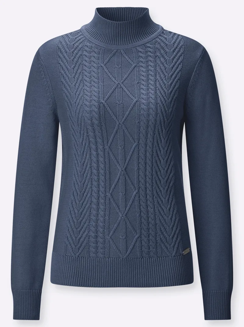 Witt Stehkragenpullover rauchblau, Rauchblau, – Produktbild 1 von 2
