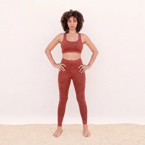 Jaya Jaya GLORIA LEO - Damen - Sportsbra mit Racer-Back aus TENCEL Lyocell/Biobaumwoll-Mix, Cinnamon/orange, – Produktbild 1 von 3