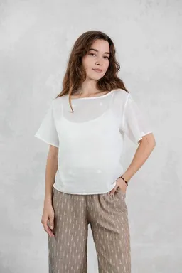 Jyoti - Fair Works Jyoti - Fair Works Bio-Baumwoll Shirt Sarala Jamdani – Produktbild 1 von 1