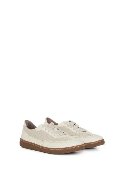 AGAZI AGAZI Nomad Sun – Apfel Leder und Leinen Turnschuhe, Beige, – Produktbild 2 von 3