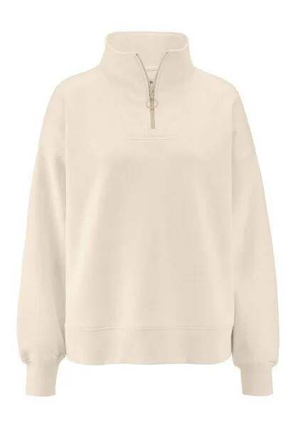 hessnatur hessnatur Troyer-Sweatshirt Oversize aus Bio-Baumwolle mit recycelter Baumwolle, Natur, – Produktbild 3 von 4