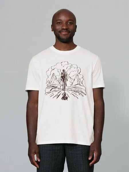 watapparel watapparel T-Shirt Unisex Berge und Mountainbike, Off white, – Produktbild 1 von 4