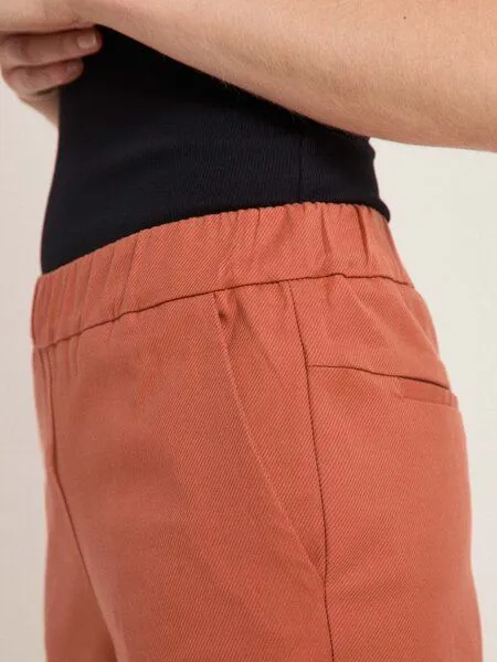 LANIUS LANIUS Hose mit Gummibund aus Bio-Baumwolle und TENCEL Lyocell, Earth, – Produktbild 2 von 4
