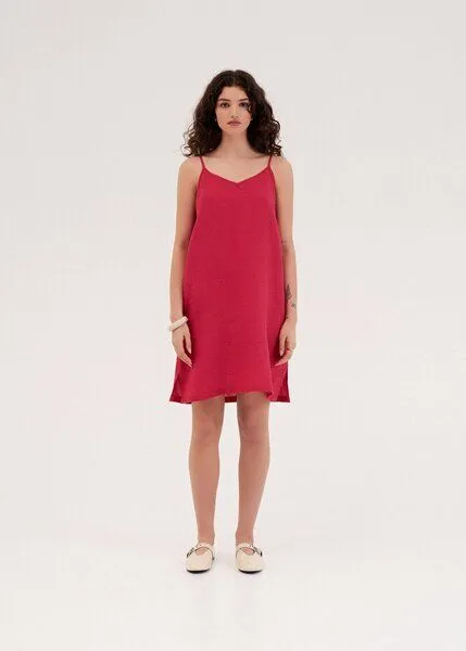 AmourLinen AmourLinen Slipdress aus Leinen ZOE, Magenta (rosa), – Produktbild 1 von 3