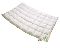Vitaschlaf Daunenbettdecke Vitaschlaf® BIO-LUXE-KBA Bettdecken für Sommer Winter Ganzjahresdecke, Füllung: 100% Daunen, alle Wärmestufen, Bezug: 100% BIO-BAUMWOLLE, Bettdecke 135x200 cm, 155x220 cm und weitere Größen – Produktbild 1 von 1
