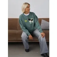 Kultgut Kultgut Artdesign - Biofair- Pulloversweater im Boxistyle / Non-dairy milk, Grün (rosmarin), – Produktbild 1 von 1