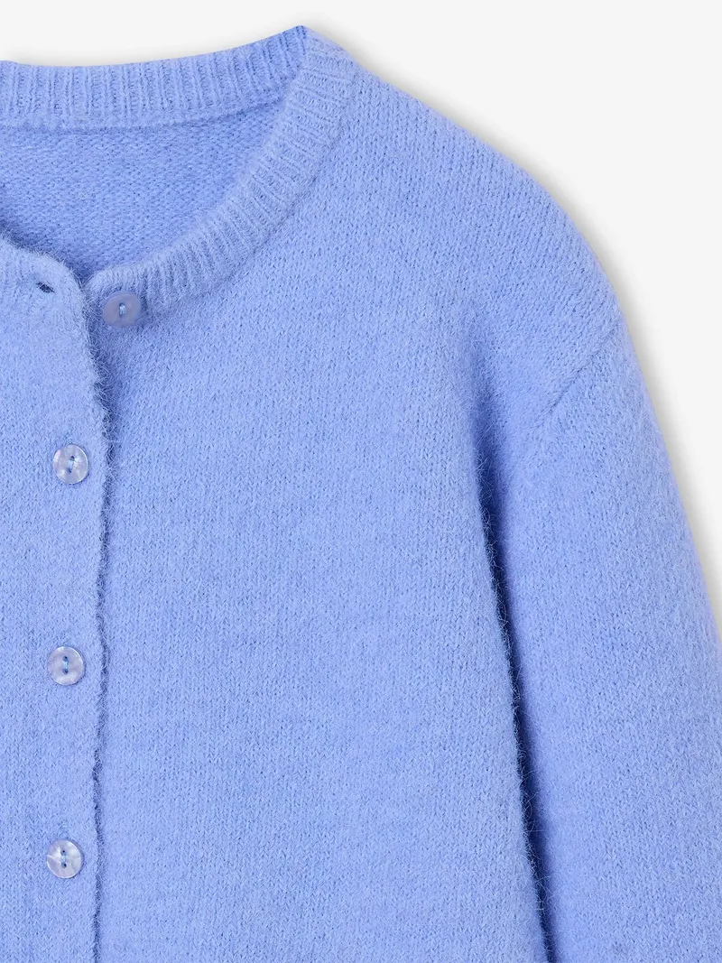 Vertbaudet Flauschige Strickjacke Mädchen, Blau, – Produktbild 4 von 4