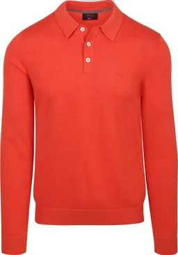 new zealand auckland new zealand auckland NZA Longsleeve Strick Polo Rot – Produktbild 1 von 1