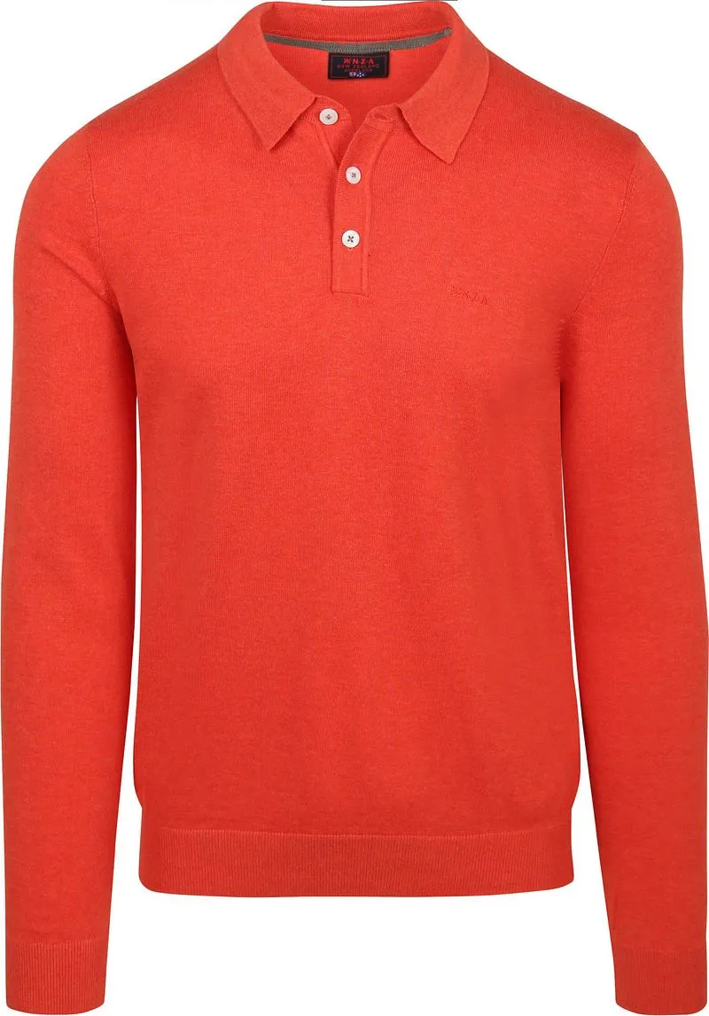 new zealand auckland new zealand auckland NZA Longsleeve Strick Polo Rot, Rot, – Produktbild 1 von 5