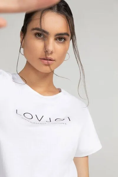 Lovjoi T-Shirt LOVJOI Logo, White, – Produktbild 4 von 4