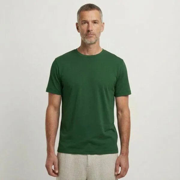 YTWOO YTWOO Basic Herren T-Shirt aus gekämmter Bio-Baumwolle, Forest green, – Produktbild 2 von 4