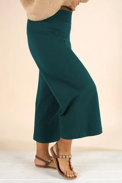 La Gitana La Gitana Culotte Hose Damen Bio-Baumwolljersey nachhaltig – „Loah“, Petrol, – Produktbild 3 von 4
