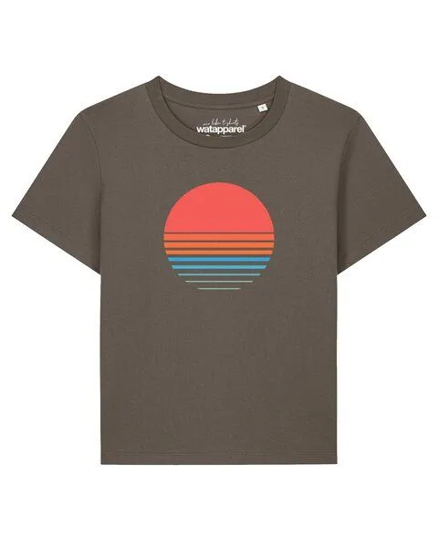 watapparel watapparel T-Shirt Frauen Abstract 03, Mocha, – Produktbild 1 von 2