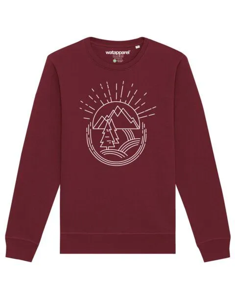 watapparel watapparel Sweatshirt Unisex Natur ist schön, Burgundy, – Produktbild 1 von 4