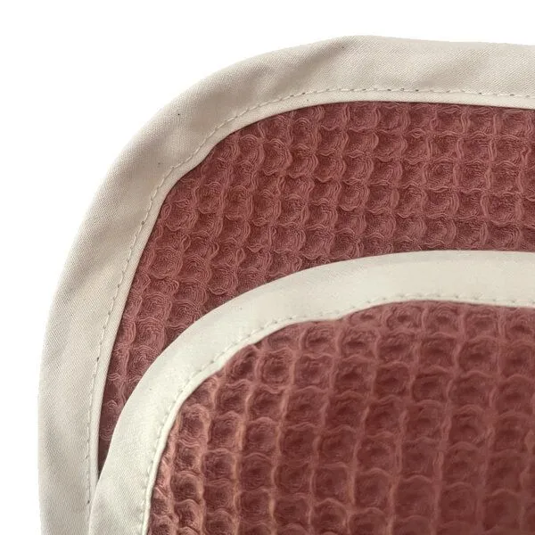 Slāf Slāf Waffelpikee kbA Baumwolle Tagesdecke - Plaid 135x200 Marsala GOTS – Produktbild 3 von 3