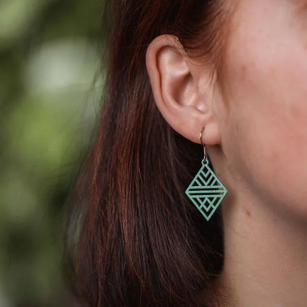 feinformart feinformart Ohrringe aus Holz - Tribal Echo, Aquamarin (türkis), – Produktbild 2 von 4