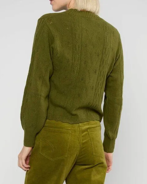 blutsgeschwister Blutsgeschwister Fine Craft Crew Pullover aus Biobaumwolle und Wolle, Ente gut alles gut (grün), – Produktbild 2 von 3
