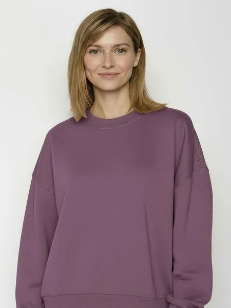 GreenBomb GREENBOMB Basic Core - Lässiges Sweatshirt aus Bio-Baumwolle / GOTS / Fair & Vegan, Lila (moorberry), – Produktbild 2 von 4