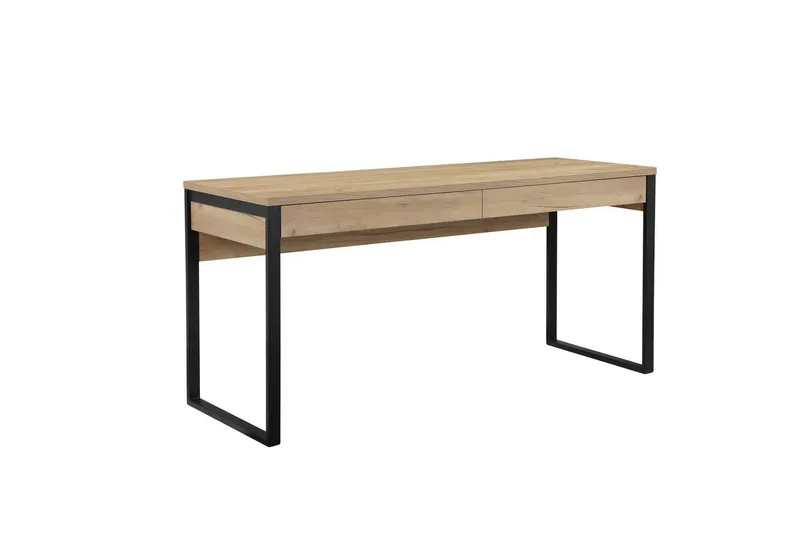 OTTO home Schreibtisch Moid, Computertisch im modernen Design, Breite 120/140/160 cm, mit Metallbeinen & Schublade, Beige|schwarz, – Produktbild 3 von 8