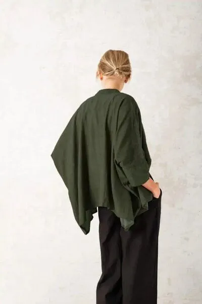 Jyoti - Fair Works Jyoti - Fair Works Baumwoll Cardigan Chandrapur, Grün, – Produktbild 3 von 4