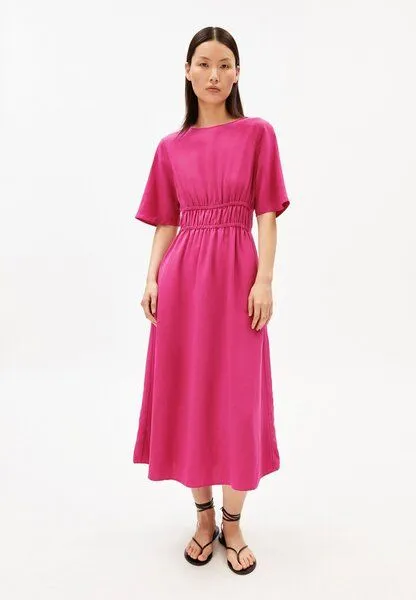 ARMEDANGELS ARMEDANGELS LINO BLEND Damen Maxi-Kleid aus Leinen-Mix, Very berry, – Produktbild 4 von 4