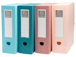 Exacompta 5 Exacompta Aufbewahrungsboxen "Skandi", DIN A4, mit Druckknopf, RB 100 mm, sortiert – Produktbild 1 von 1