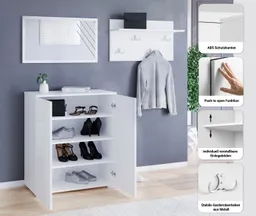 OTTO home Garderoben-Set PARIS/ TOKYO, (Komplett-Set, 3-St), Kompaktgarderobe Breite 150cm mit Spiegel für Ihren Eingangsbereich – Produktbild 1 von 1