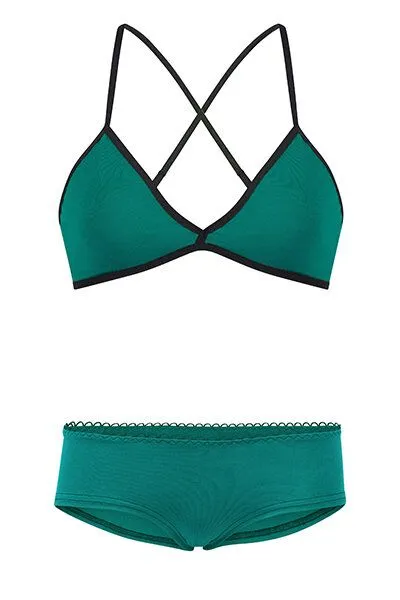 Frija Omina Frija Omina Set: Bio BH + Hipster dunkel, Smaragd grün, – Produktbild 2 von 2