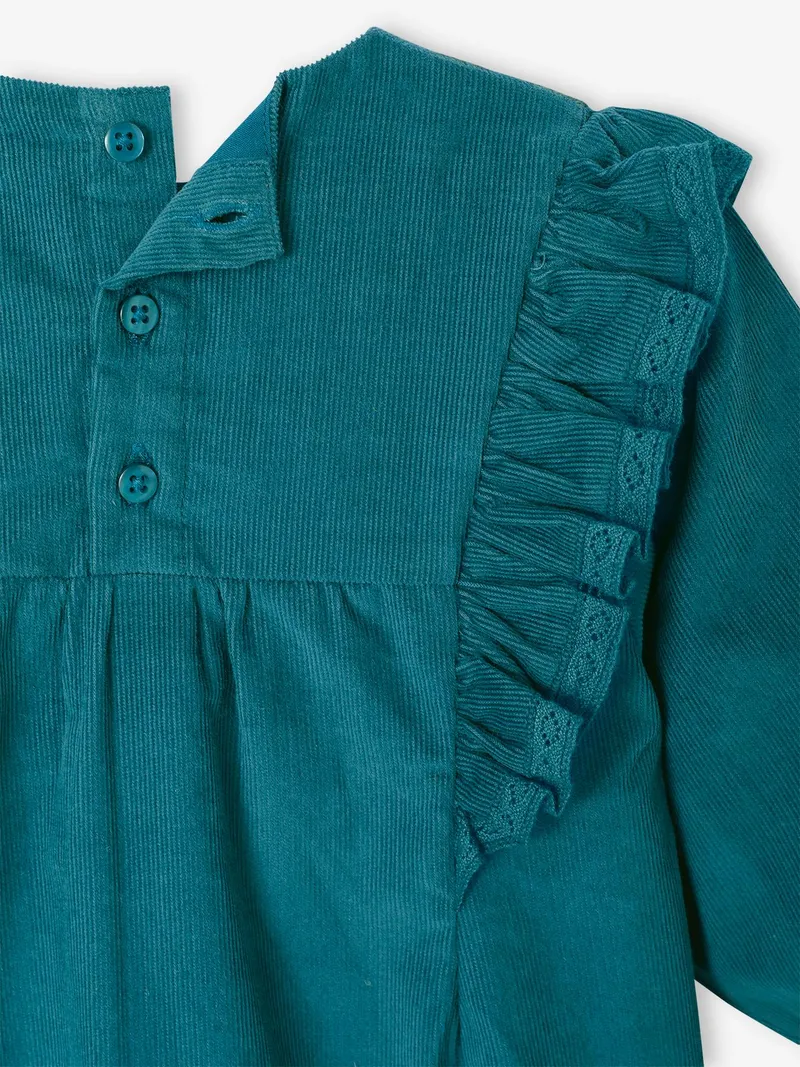 Vertbaudet Vertbaudet Baby Kleid aus Feincord pfauen, Pfauenblau, – Produktbild 3 von 3
